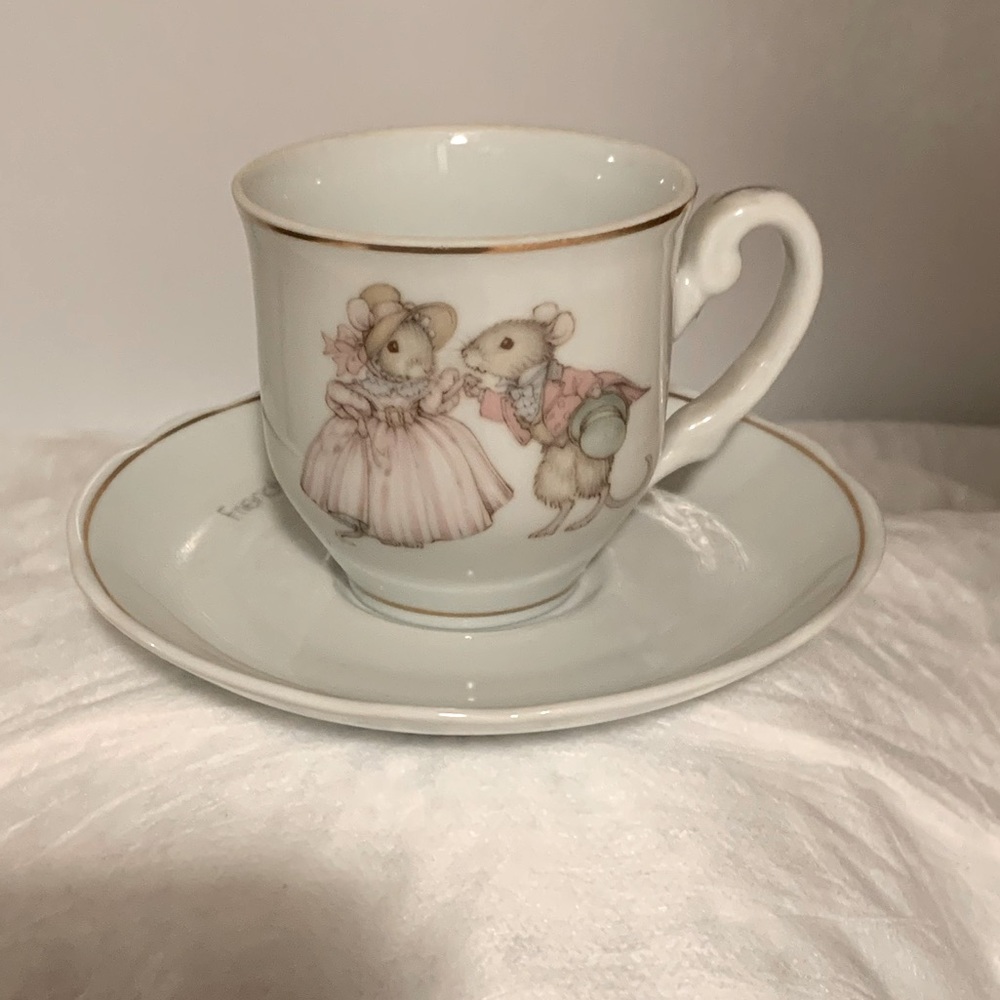 Tiny Talk fine porcelain tea cup and saucer